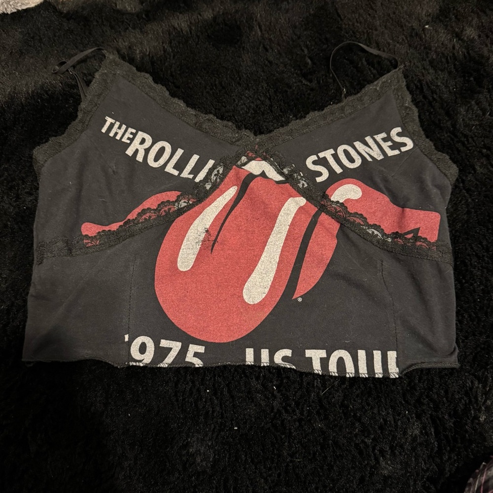 Women’s Urban Renewal Remade Lace Music Graphic Cami - Rolling Stones